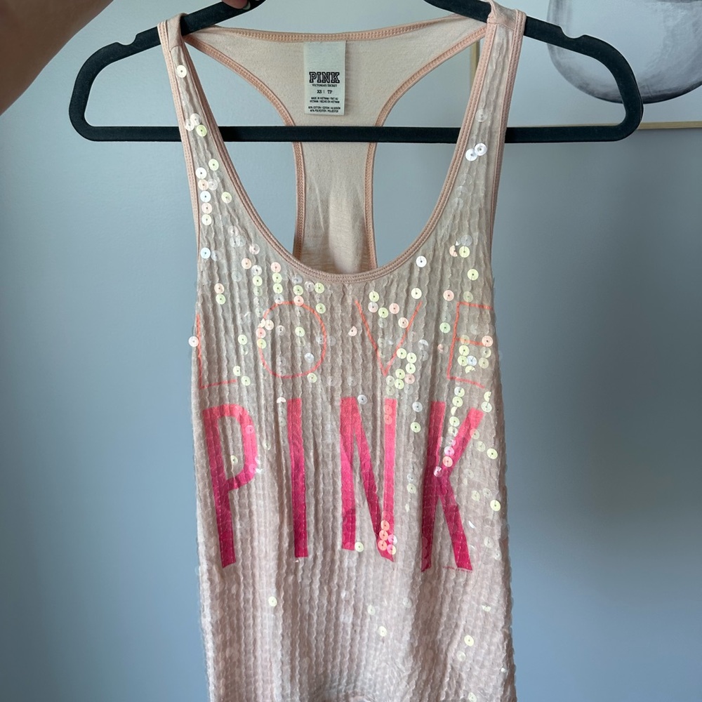 PINK sequin tank